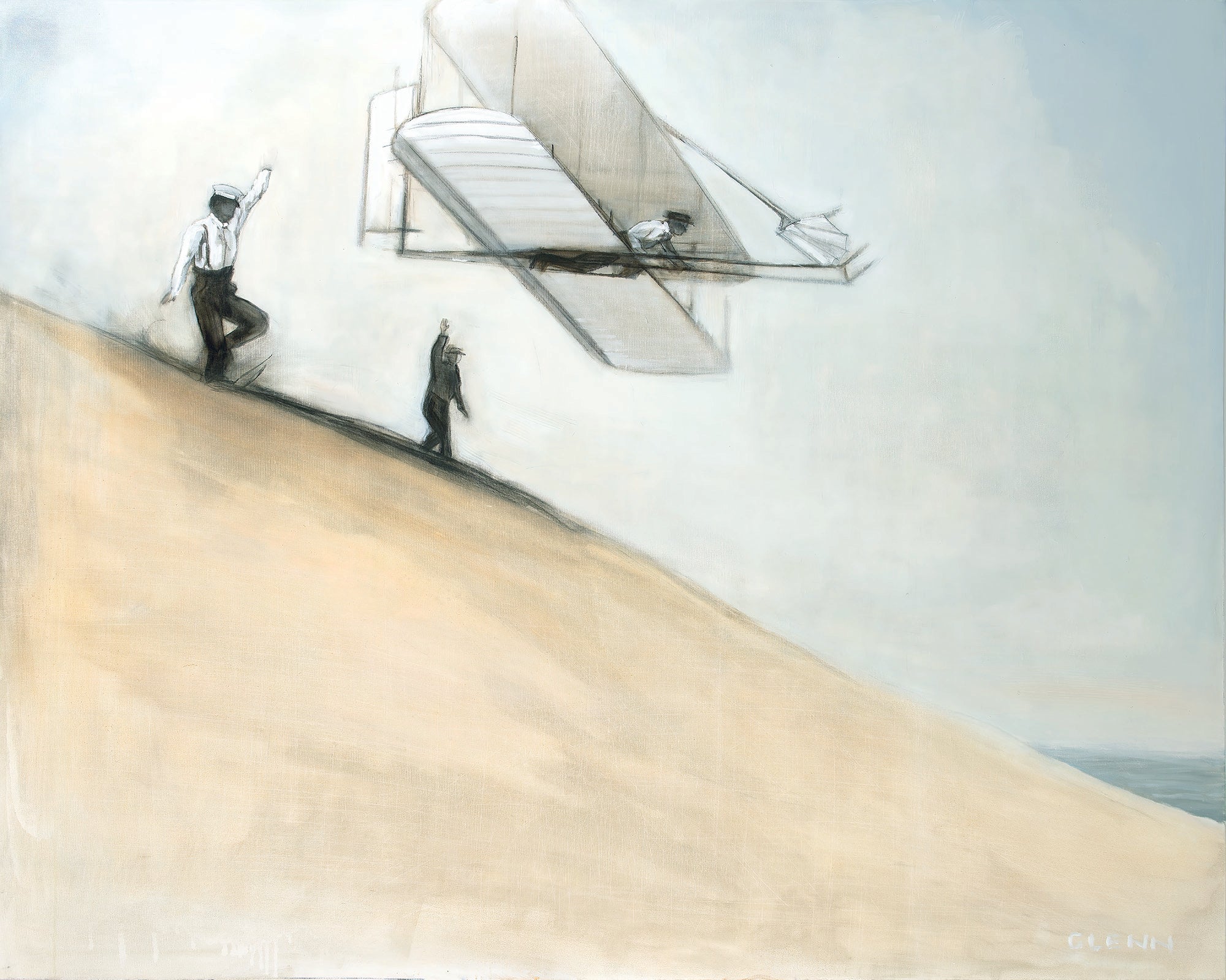 Glenn Beck’s ‘Let’s Do It’ art print showing a pilot and ground crew, inspiring action and determination.