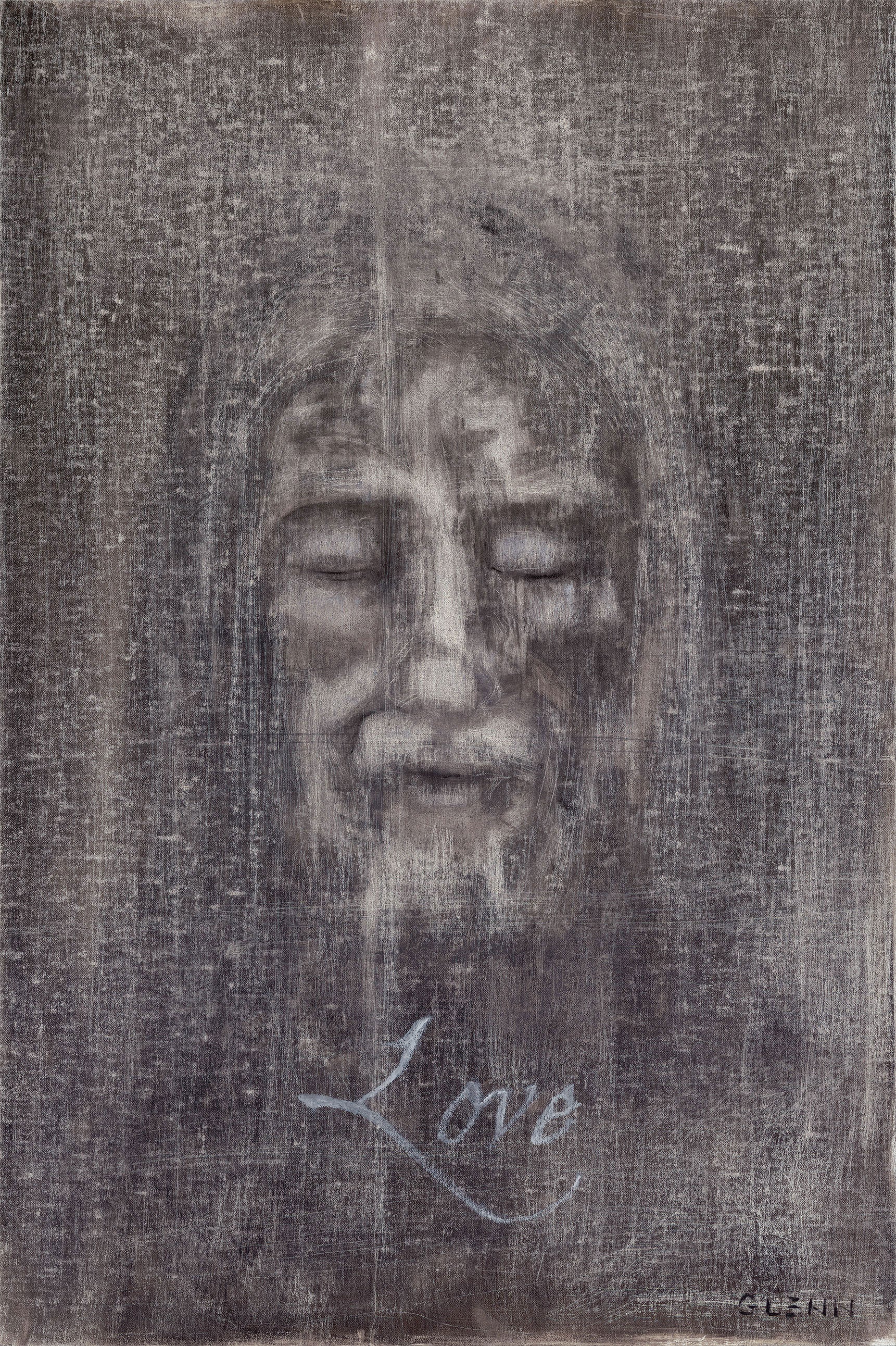 Glenn Beck’s “Shroud of Turin” art print depicting the burial cloth believed to bear Jesus’s face, capturing a faint, solemn countenance.